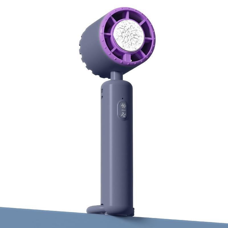2025 Silent Mini USB Rechargeable Portable Handheld Air Cooling Fan Quiet Ice Compress Foldable English Bladeless Household