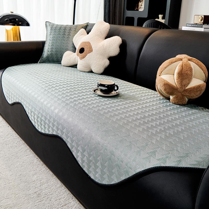 

Летний ледяной шелк прохладный дышащий нерегулярный диванная подушка Moen нескользящий прямой ряд диванный чехол полотенце 90*90cm