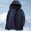 Large Size Cotton Jacket for Men, Medium To Long, with Added Velvet and Thick Cotton, Men's Detachable Hat