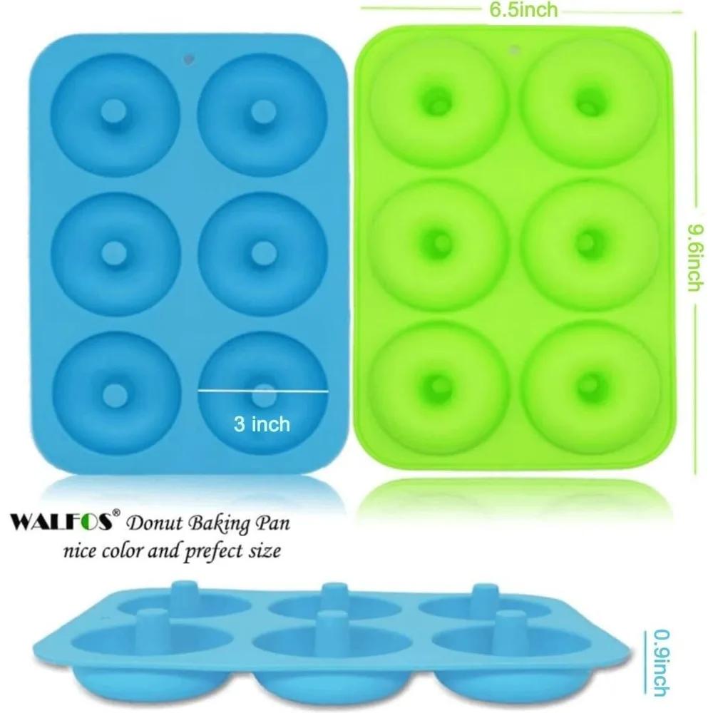 6 Holes Silicone Donut Mold Bagel Pan Non Stick Baking Heat Resistance Mini Cupcake Mould Doughnut Maker Pan Baking Tool