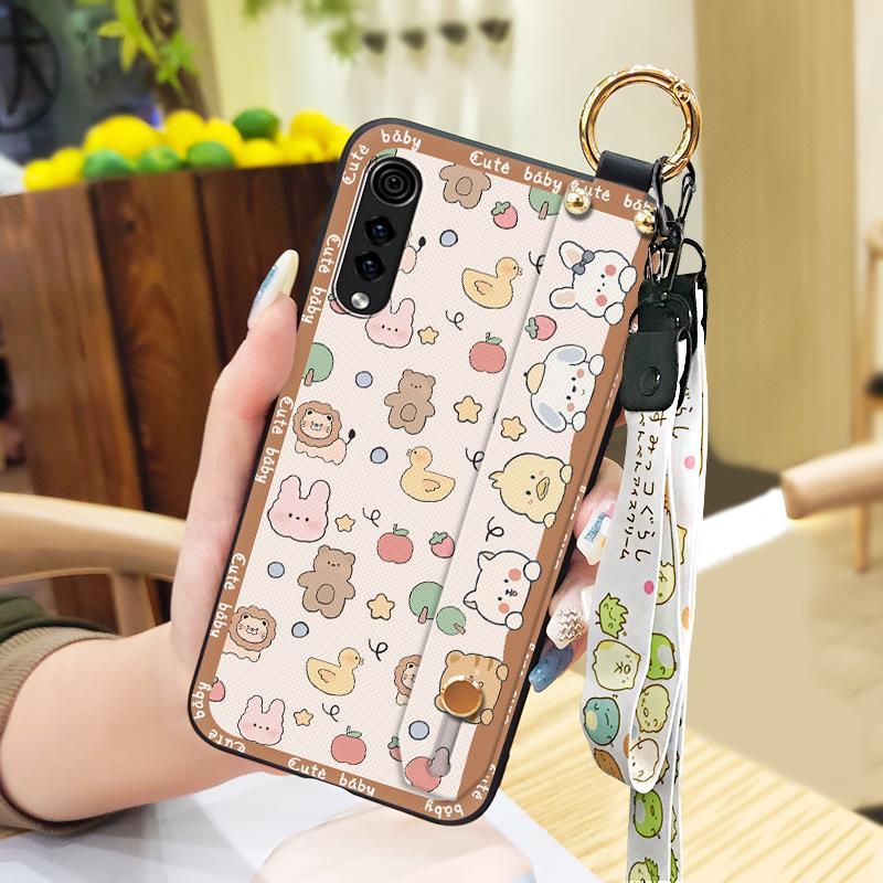 Anti-knock Anti-dust Phone Case For LG Velvet 4G/5G Lanyard Dirt-resistant Soft case Wrist Strap Fashion Design Cute