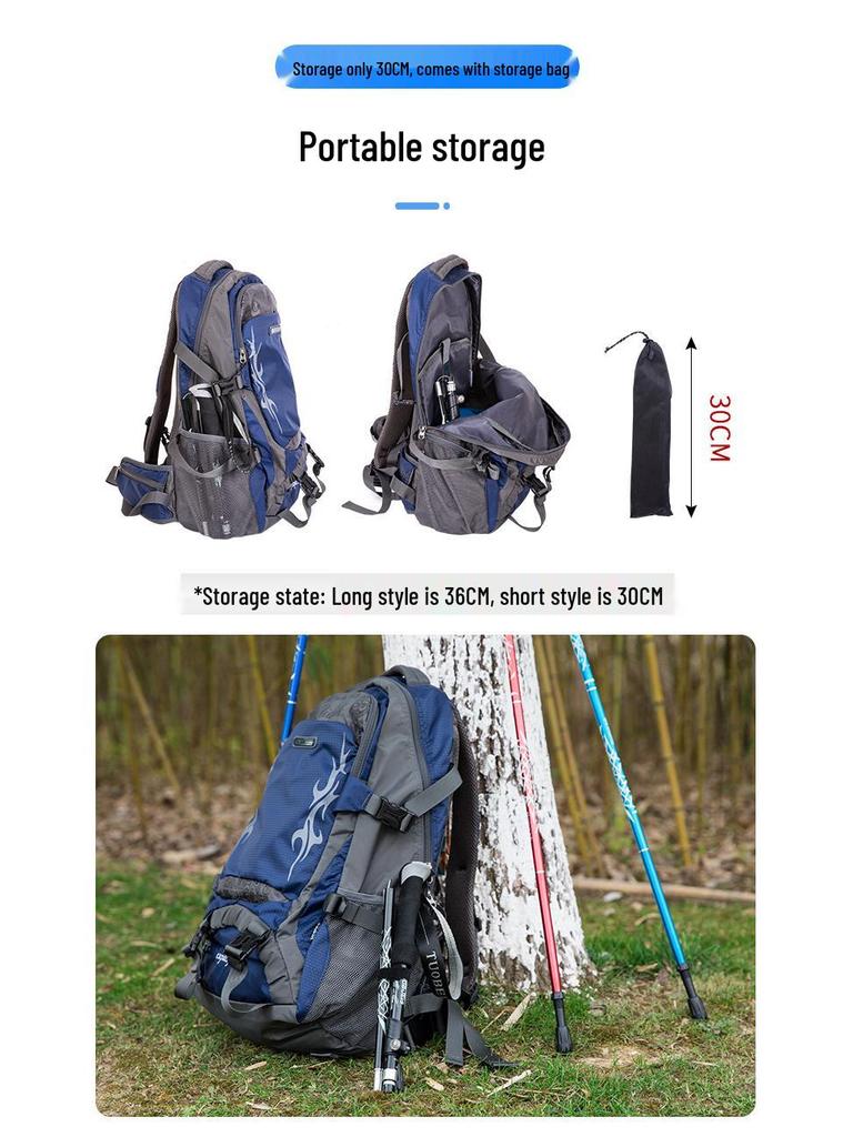 Ultralight Folding Aluminum Trekking Pole for Outdoor Hiking and Camping