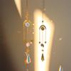 Natural Crystal Wind Chimes Star Moon Prisms Light Catcher Hanging Ornament Window Curtains Pendant Home Garden Decorations