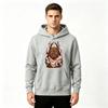 Men's Anime Boar Mask Printed Pullover Hoodie Casual Long Sleeve Sweatshirt for Daily Wear