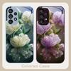 Pink Crystal Flower For Samsung S8 S9 S10 S20  Ultra S21 Pro S22 Plus S23 FE S24 Ultra S25 Edge S25Ultra Glass Phone Case