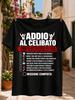 Addio Al Celibato Checklist Featuring Checked Boxes Drinks Music Phone Lips and Missione Compiuta Unisex All T-Shirt