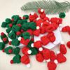 20pcs Christmas Hat Mini Scarf Red and Green Christmas Color Scheme Wine Bottle Decoration Finger Knitting Ball Decoration Hat