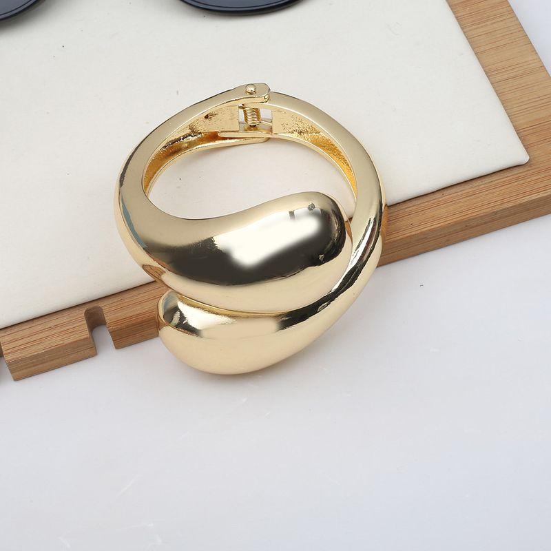 

Fashion Exaggerated Glossy Water Drop Metal Winding Open Wide Bracelet Female Fancy Exquisite Bracelet Elastic Arm Ring Gold (Glossy)