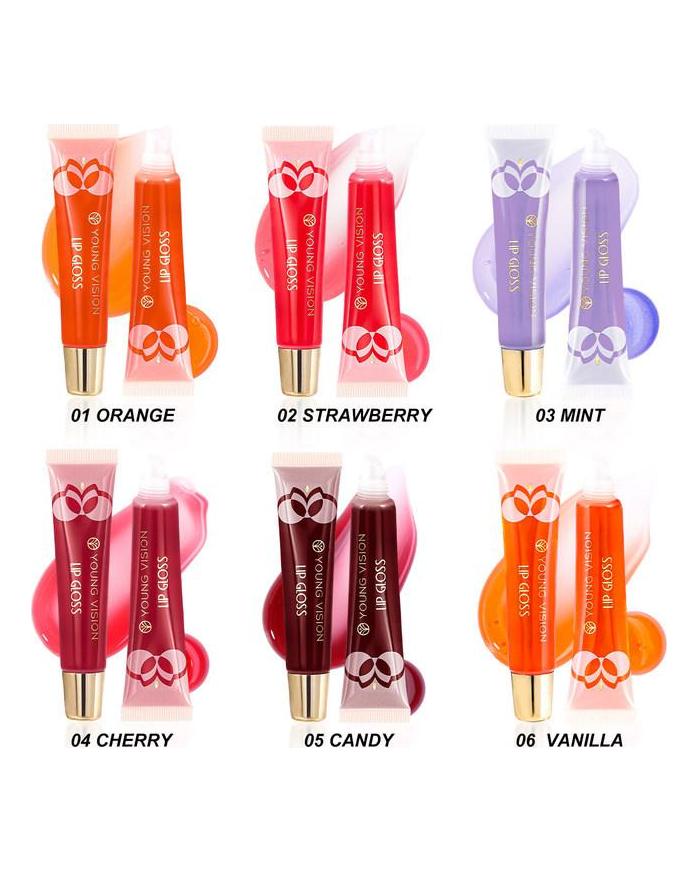 YOUNG VISION 6 Color Lip Gloss Set Fruit Scented Lip Balm Lip Oil Moisturizing Lip Oil Lip Gloss