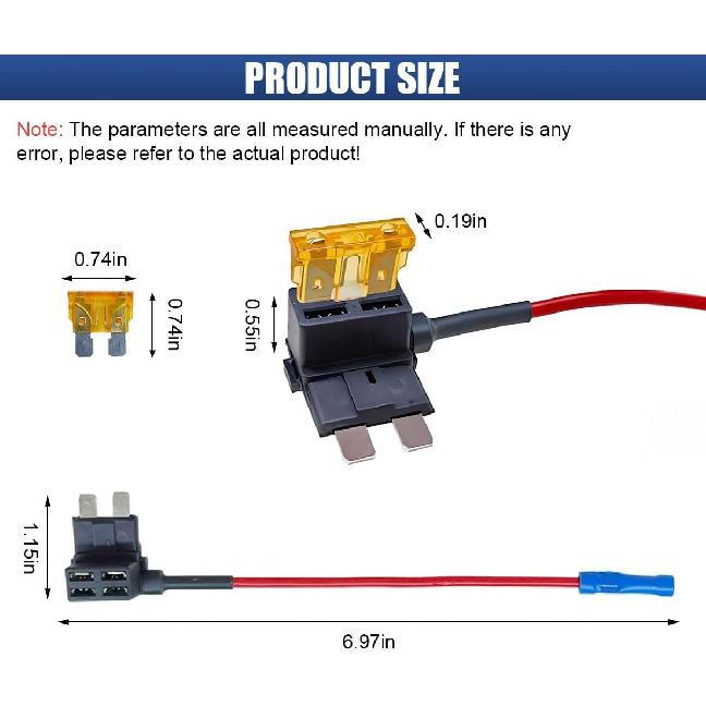 ZIMISI 5PCS 12V Car Add-a-Circuit Fuse, Standard APR ATO ATC Blade Fuse Holder with 5 x 5A Inserts, Automotive Fuses TAP Adapter Set for Car, Boat,