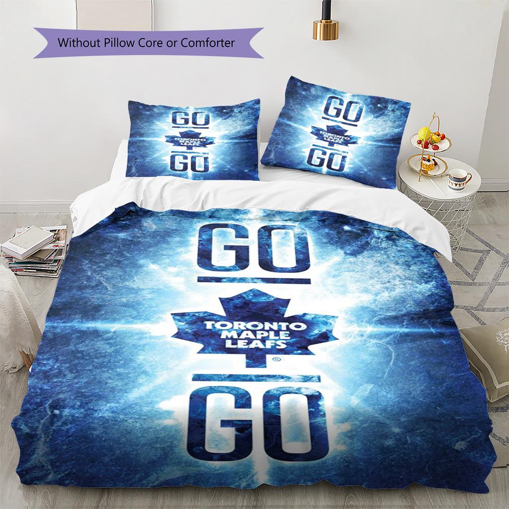 Set Biancheria da Letto con Motivo Toronto Maple Leafs Copripiumino Federa Decorazione per la Casa Regalo (1 * copripiumino + 2 * federa, senza nucleo)