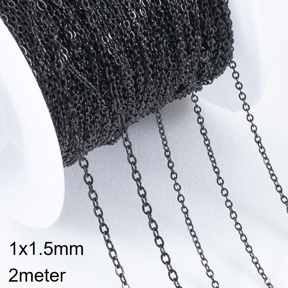2meter 1meter Black Plated Chain for Men Punk Jewelry Making Necklace Stainless Steel Trend Link Chain Chunky Chain DIY Bracelet
