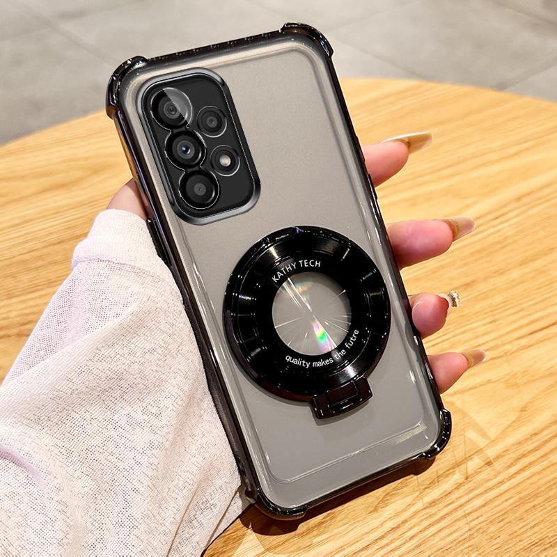 Clear Shockproof Transparent Plating Magsafe Stand Holder Case For Samsung Galaxy A13 A33 A53 A73 A32 A52 A72 4G 5G Cover
