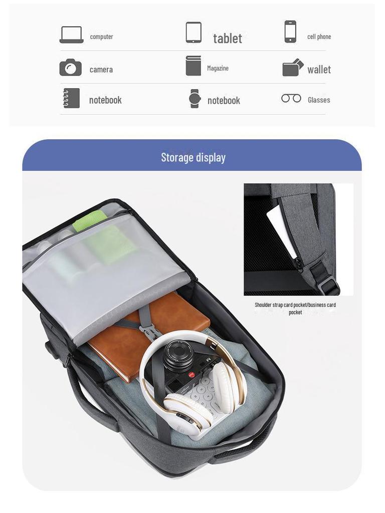 Pánský rozšiřitelný voděodolný batoh na notebook s velkou kapacitou pro studenty