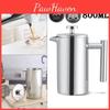 Prensa de Café com Filtro de Aço Inoxidável Dupla Camada de Grau Profissional 304