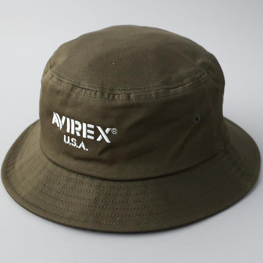 Avirex Military Bucket Bucket Casual USBASE Khaki US.BASE Hat, Unisex, Hat, Army, Men's, Women's, Bucket, Hat,