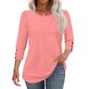 Women's Fashion Casual Solid Color Round Neck Seven-quarter Sleeve T-shirt Top