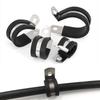5pcs 304 Stainless Steel Rubber Lined P Clips R-type Pipe Clamp Cable Mounting Hose Pipe Clamp Hose Clamp Fixed Pipe Bracket