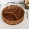 1pc Handmade Imitation Rattan Woven Fruit Basket, Home Utensil Retro Braided Bread Basket For Bread Candy Fruit Vegetable