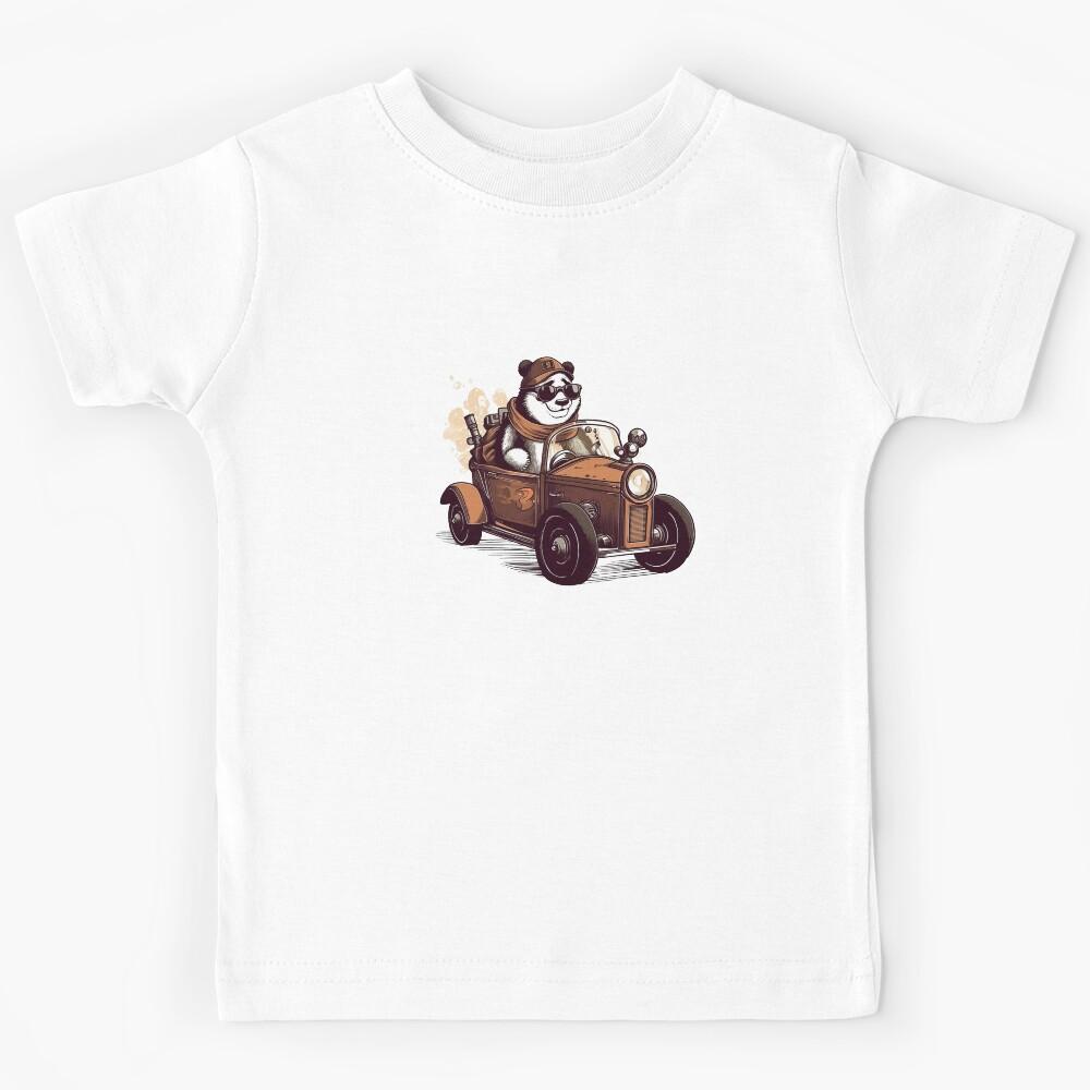 Panda driving a car Kids T-Shirt 110