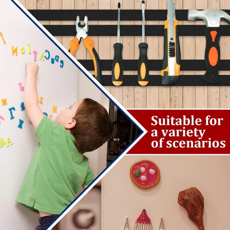 1Meter Self Adhesive Magnetic Tape Rubber Magnet Tape Strong Flexible Magnets Stripe for Refrigerator Photo Posters 39.37inch