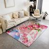 Easter Bunny Cute Eggs Floor Mat Eco  Flannel Doormat Non Slip Odorless Indoor Floor Rug Soft Short Plush Home Mat