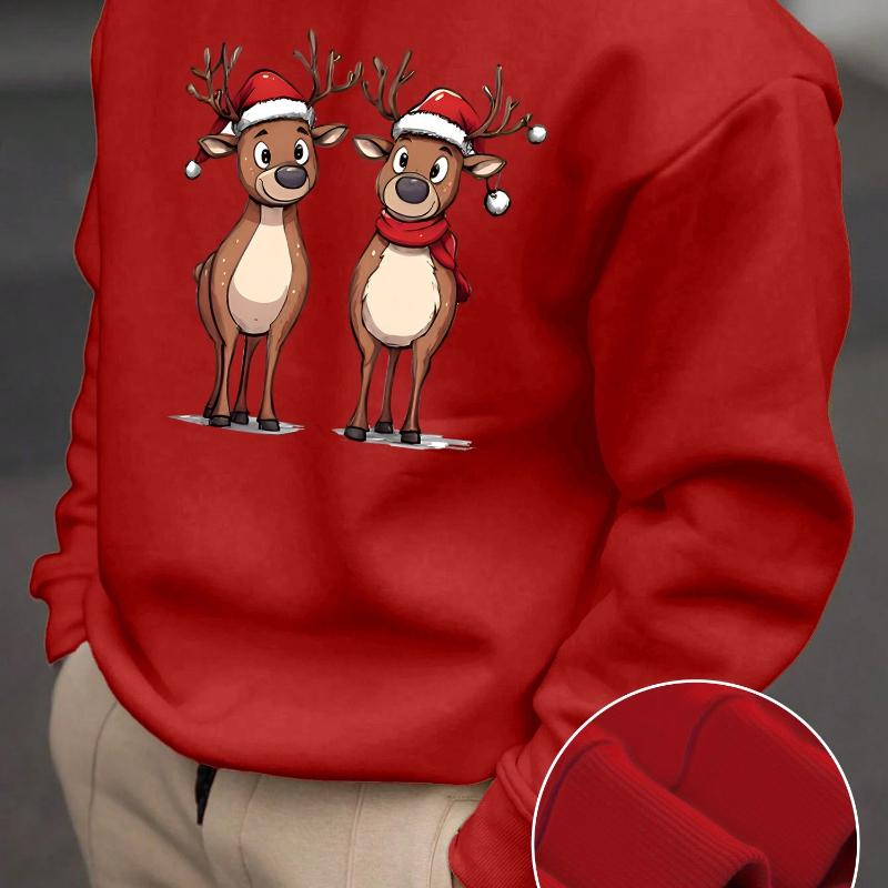 

Свитшот с круглым вырезом и скандинавским рождественским узором - Наряд с литературной текстурой XXL абрикосовый