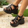 Fashion Women Sandals Summer Hollow Out Summer Trend Comfortable Thick Sole Shoes for Women 2025 New Wedges Heels Platform Sandals Women