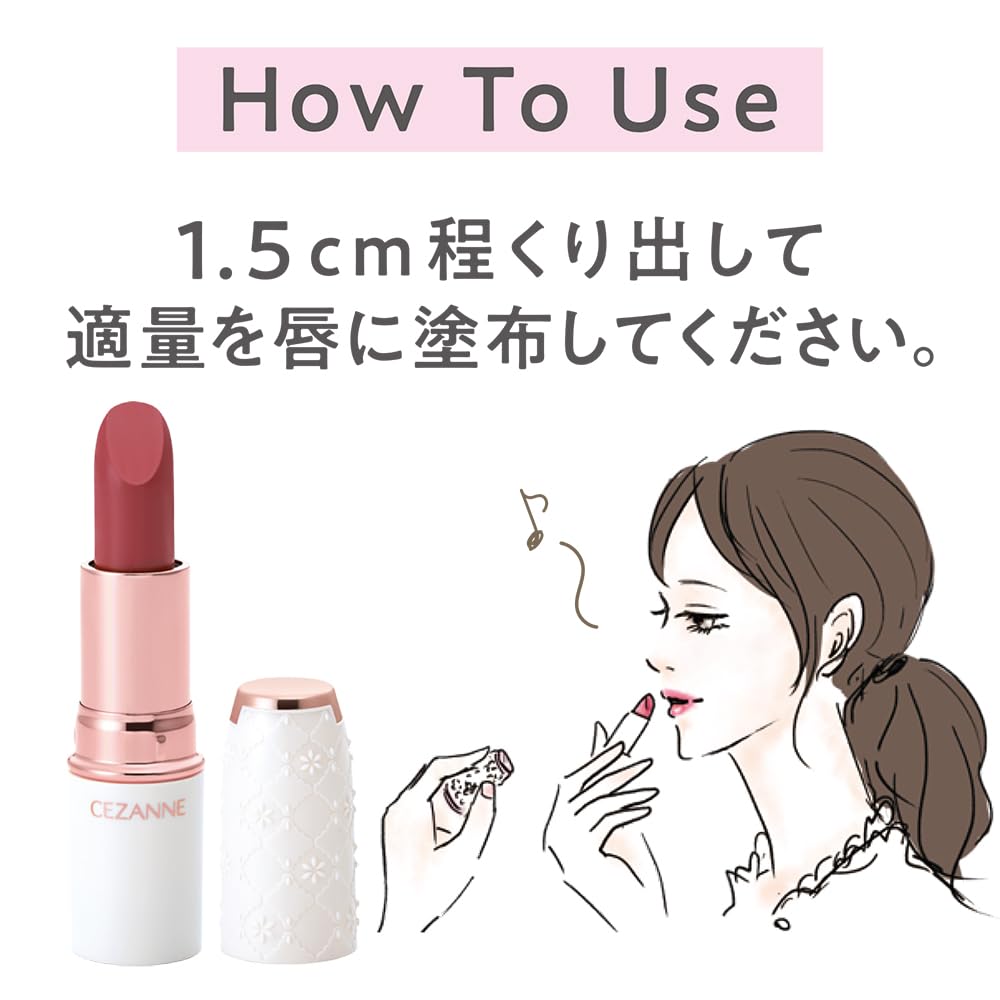 CEZANNE Lasting Stay Lip Color 4g [All 3 Colors] - Long-Lasting, Vibrant Hydrating Lipstick for Flawless Lips