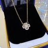 18K Gold Titanium Rhombus Clavicle Chain Necklace - Women’s Trendy Geometric Choker Pendant
