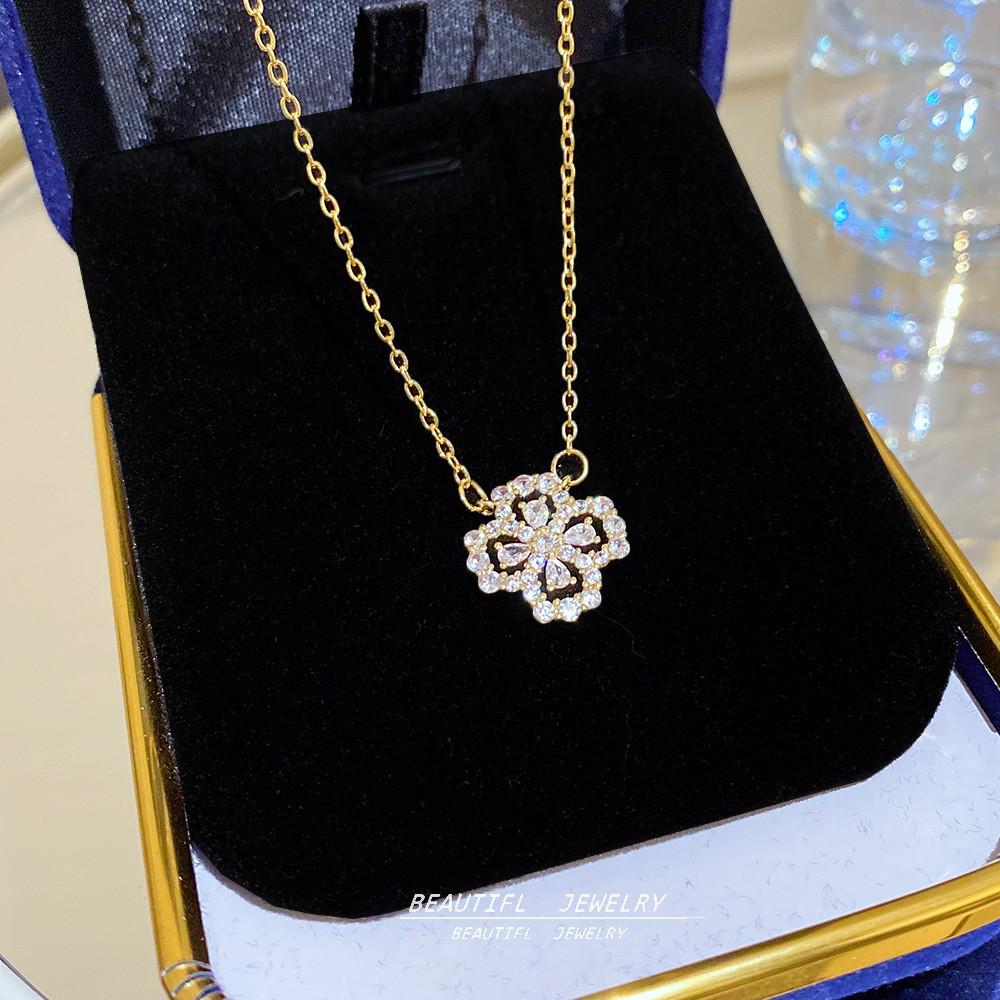 18K Gold Titanium Rhombus Clavicle Chain Necklace - Women’s Trendy Geometric Choker Pendant