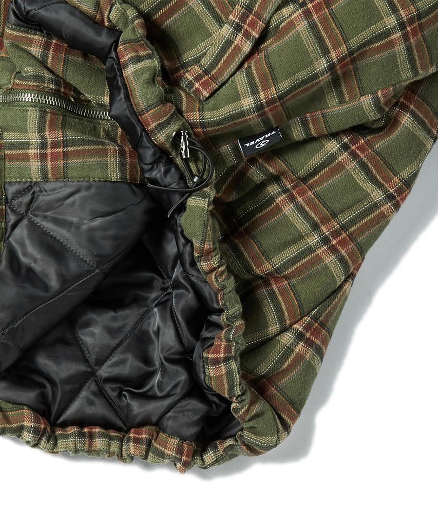TRAVEL Spray Check Light Padded Jacket Green