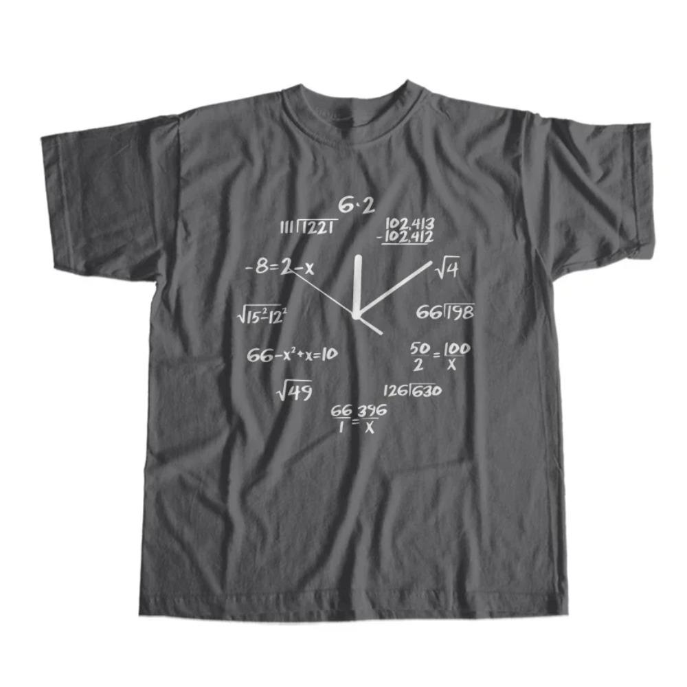 THE COOLMIND  funny math clock print men T shirt casual loose funny men t shirt cool t-shirt men tee shirts tops