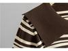 Women's Korean Fashion Striped Sweater & Wide-Leg Pants Knitted Set