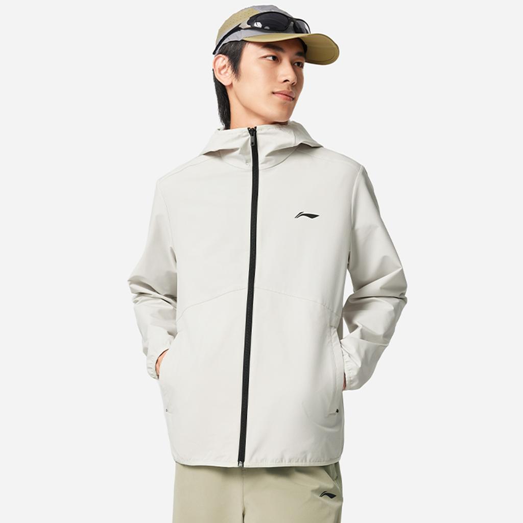 Li Ning Fitness Series Hooded Logo Stitching Windbreaker Men Outerwear AFDVE81-13