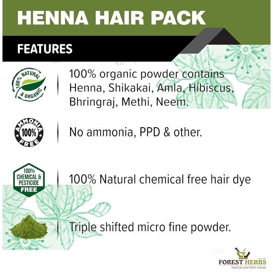 The Forest Herbs Natural Care From Nature Herbal Henna Powder, 500g Enriched with Precious Herbals for Hair Colour & Conditioning - Brown