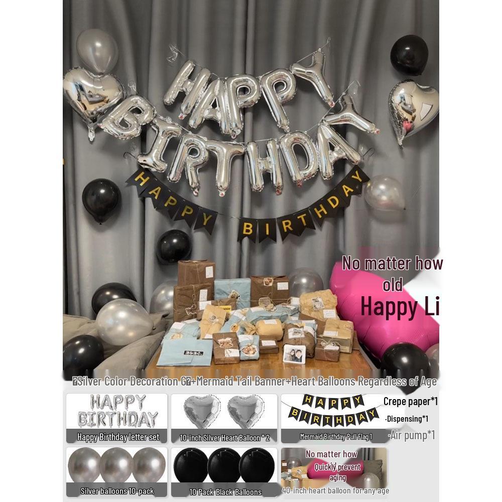 Elegant Birthday Decorations for Men: Number Balloons and High-Class Atmosphere for Husband or Boyfriend's Surprise Party.