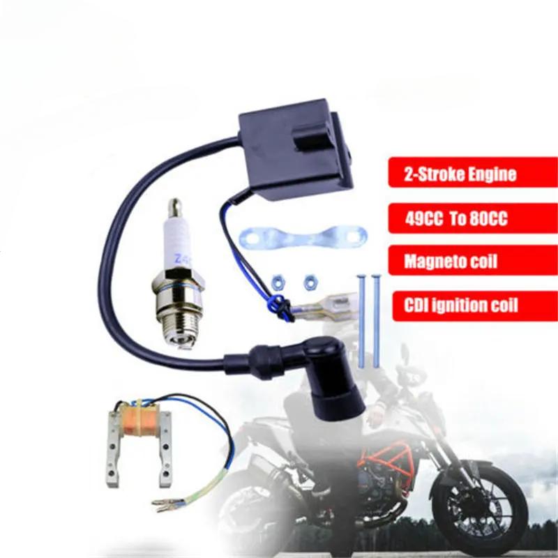 Magneto 3pcs/set Stator Ignition Coil CDI Spark Plug Electric Kit For 49 60 66 70 80cc Motorized Bicycle Push Bike