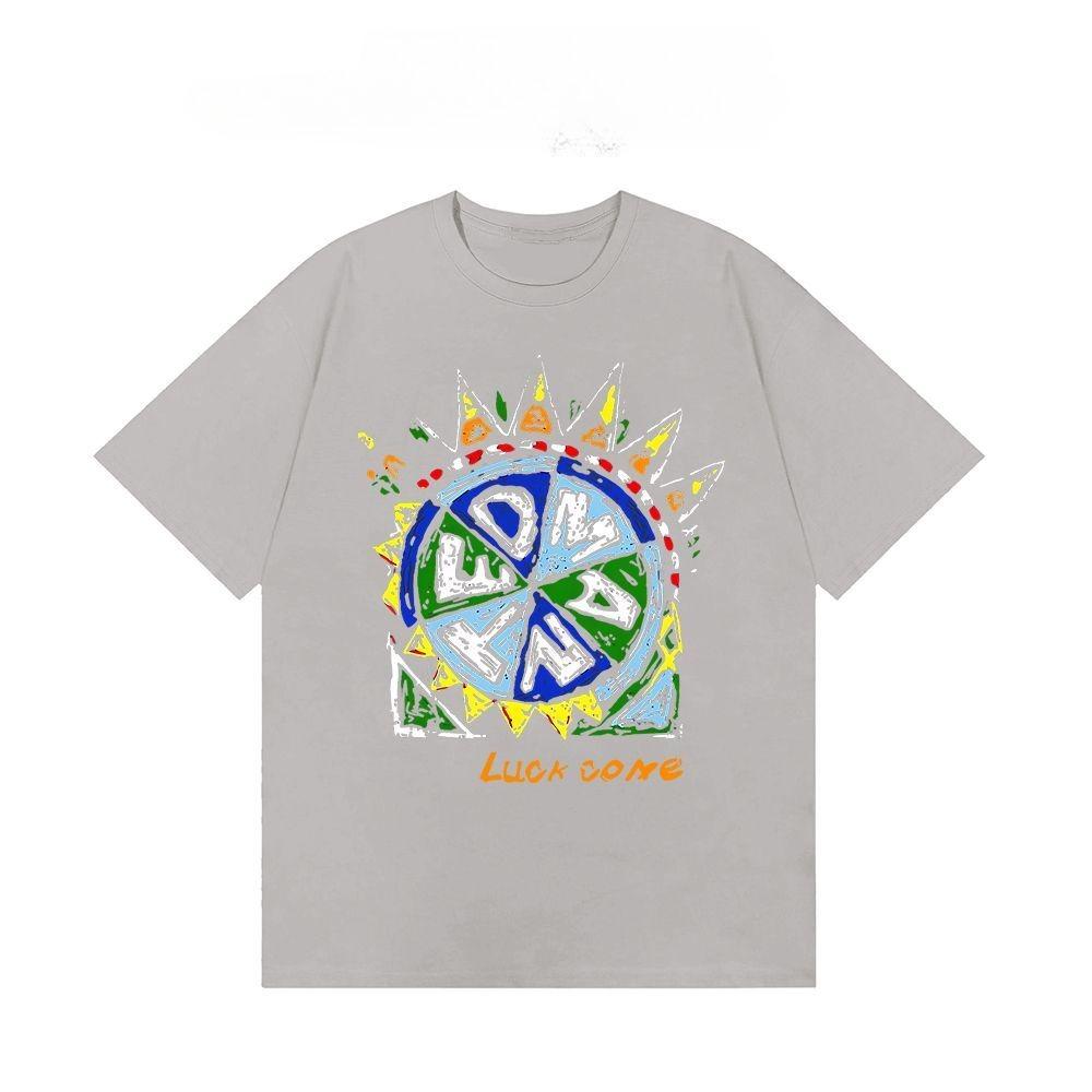 American Retro Short-sleeved T-shirts for Men Women In Summer Are Loose and Oversized Featuring Pure Cotton Prints for Couples