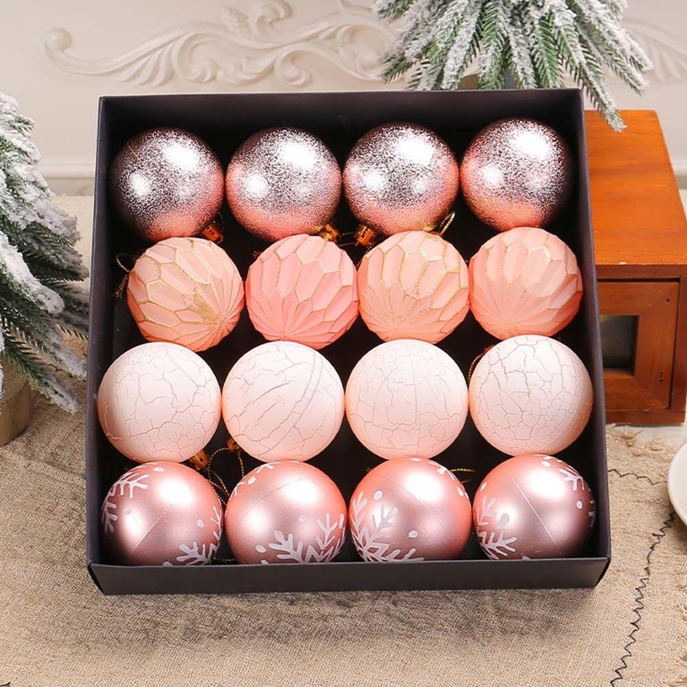 16pcs Shatterproof Electroplated Hanging Balls 6cm Merry Christmas Decor Holiday Festive