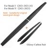 For Tesla Model 3 Y -2024 Car Dashboard Cover Carbon Fibre ABS Door Dash Trim Panel Interior Accessories Sticker Car Gadgets