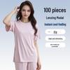 Women's Class A Summer Pajamas: Short Sleeve, Front Slit, Loose Fit, Cool Fabric Homewear Set