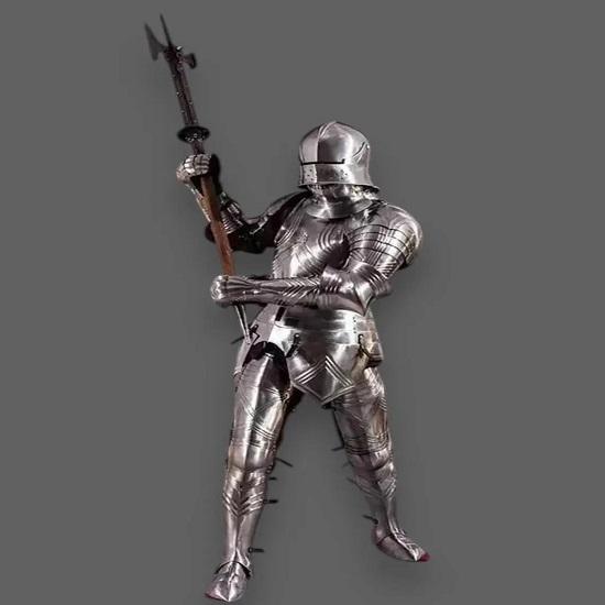 Německá gotická bitevní zbroj, středověká zbroj, rytířský nositelný válečnický oblek, ideální pro LARP, cosplay rekonstrukce
