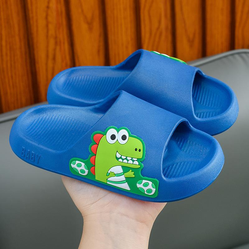 Pantoufles Dinosaure Enfants Été Antidérapantes Semelle Douce Sans Odeur Dessin Animé Claquettes Pour Garçons Filles Intérieur Extérieur Bain Plage