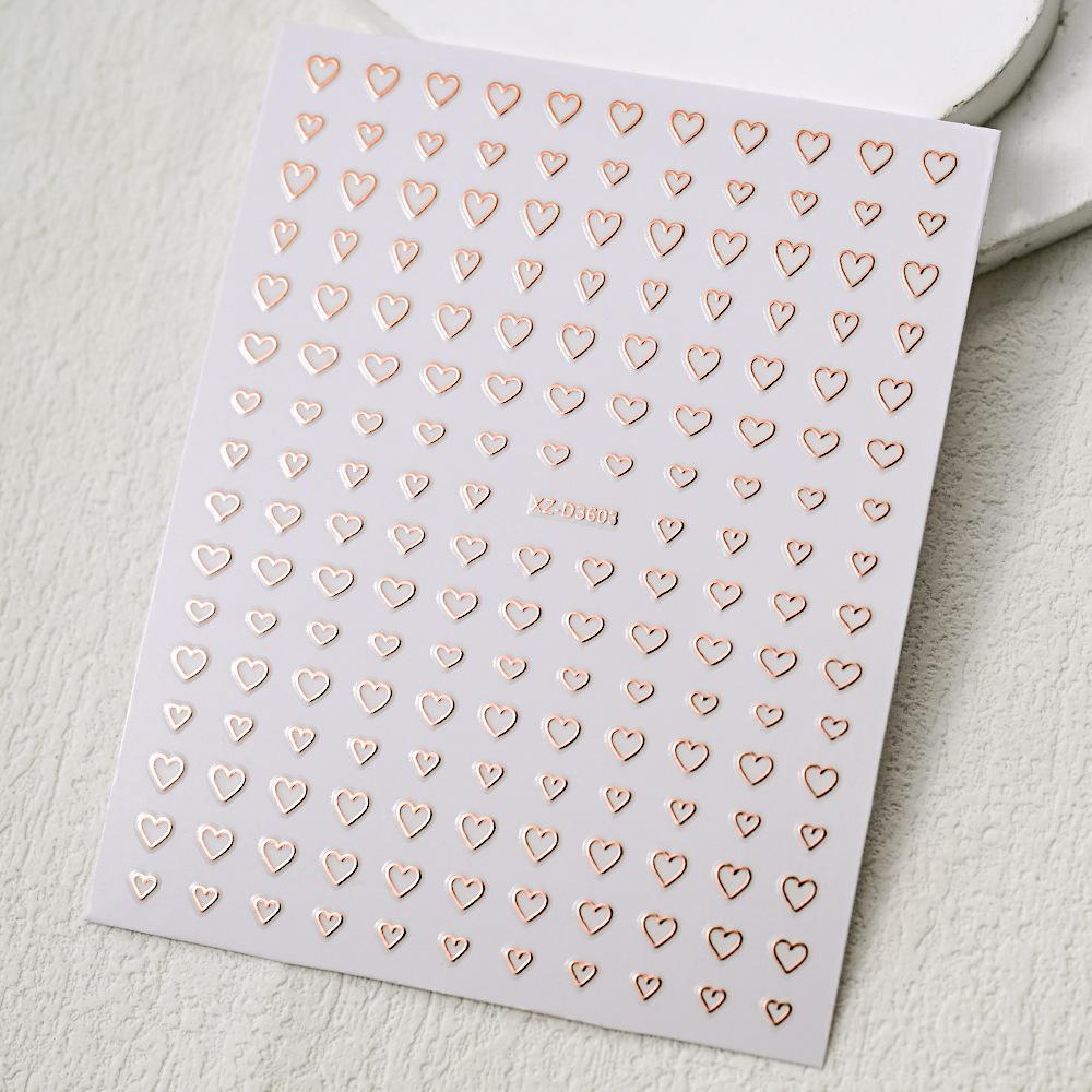 Adesivo de unha de tamanho pequeno simples com letras de luz de estrela de amor vazadas adesivo de unha autoadesivo decoração de unha