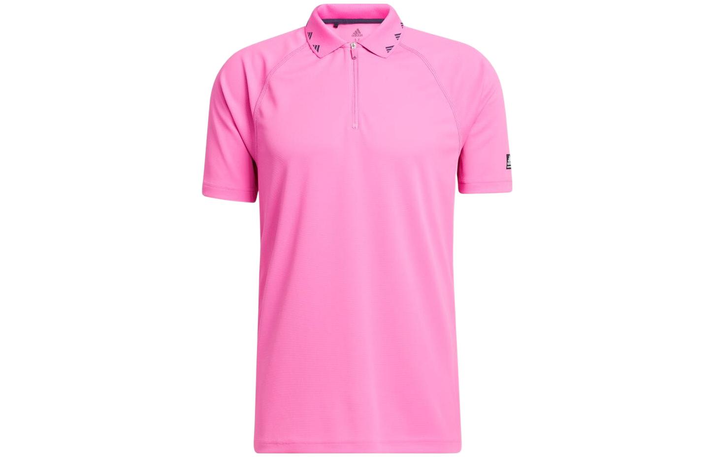 Adidas Polo Shirts Men s Pink Polo Collar Moderate Straight Fit GM0043 S
