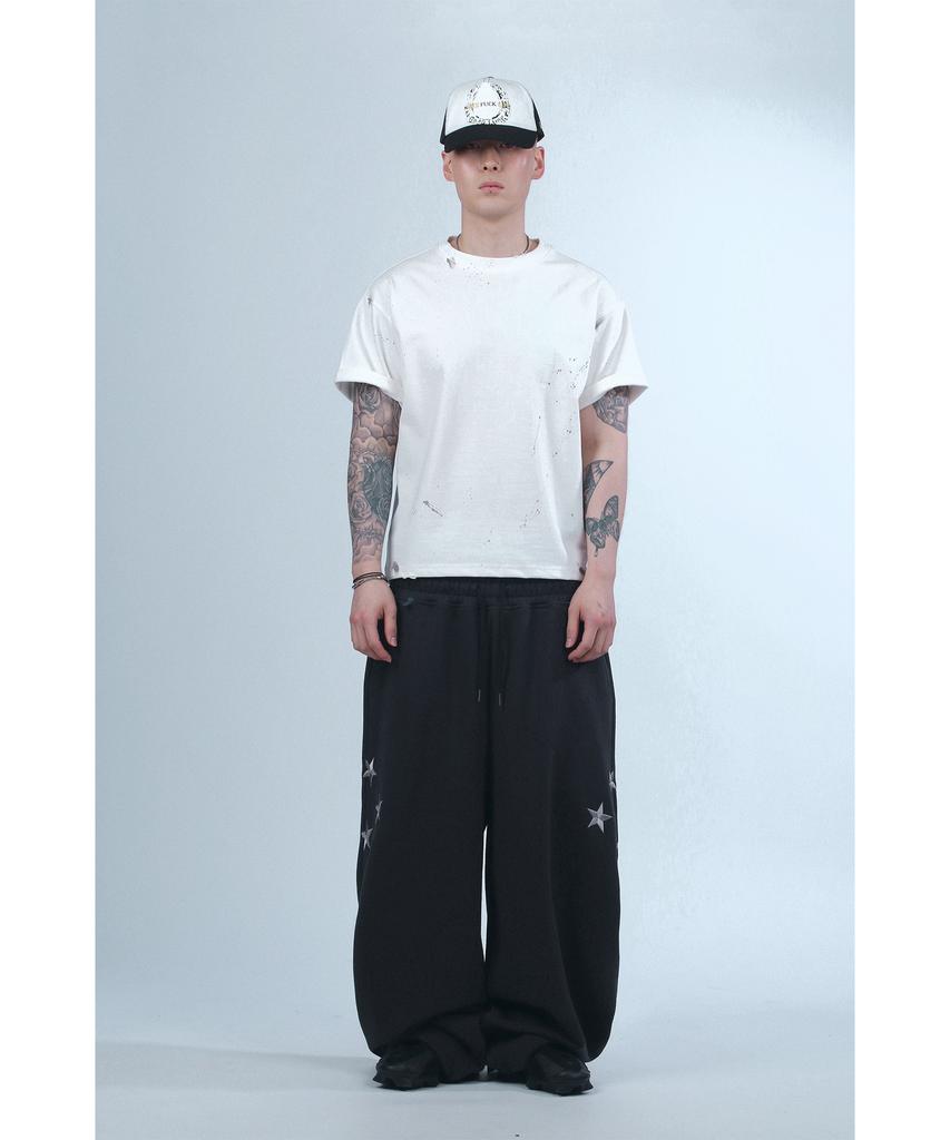 UNKNOWNCOMENORMAL Usa Star Flag Sweat Pants [Charcoal]