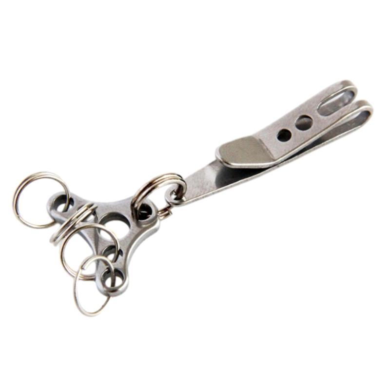 Clip de resorte multiusos para llavero de acero inoxidable, clip de bolsillo, soporte, herramienta de mosquetón portátil para exteriores