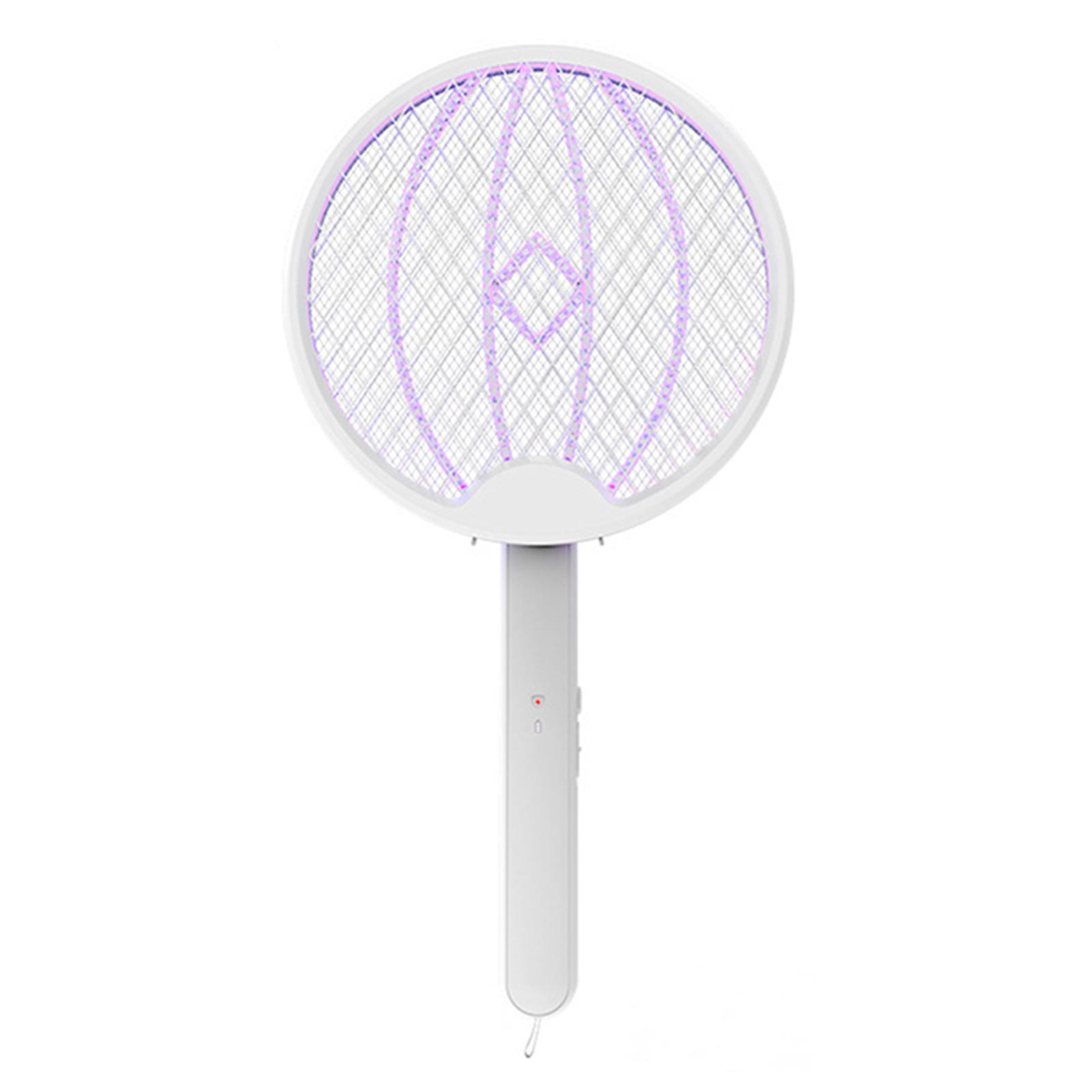 

Foldable Electric Fly Swatter Racket Rechargeable Portable Bugs Zappers For Living Room Bedroom белый