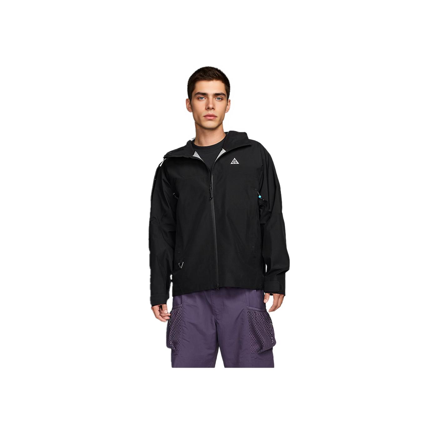 Nike Men's Black/White Acg Storm-Fit Adv Gore-Tex Misery Ridge Breathable Hooded Outdoor Hard Shell Waterproof Jacket Unisex Jacket Mountain- Fv8642010 Cm